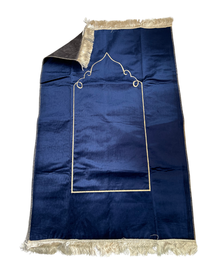 Tapis double face Bleu Nuit/Gris