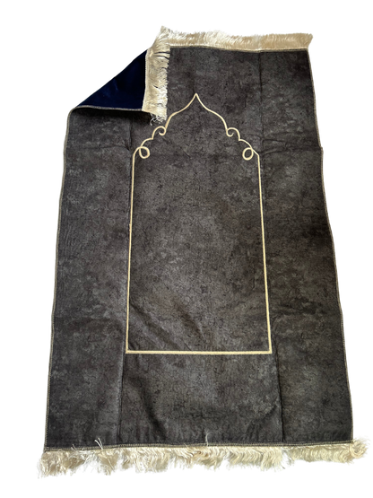 Tapis double face Bleu Nuit/Gris