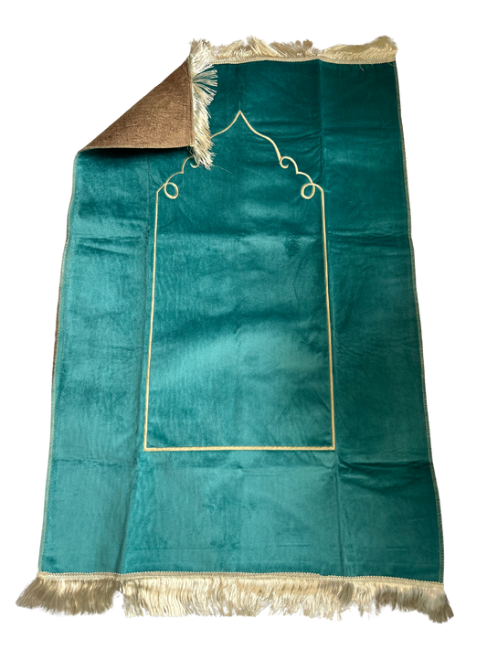 Tapis double face Turquoise/Marron