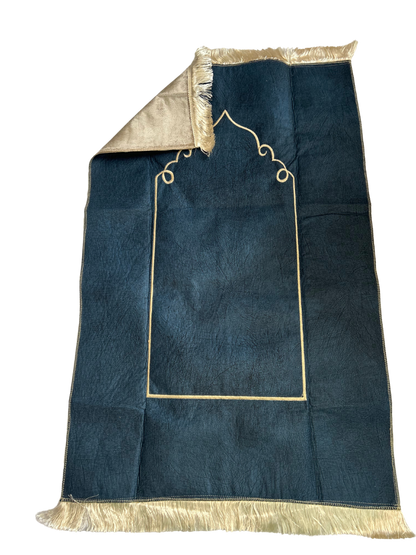 Tapis double face Beige / Bleu canard